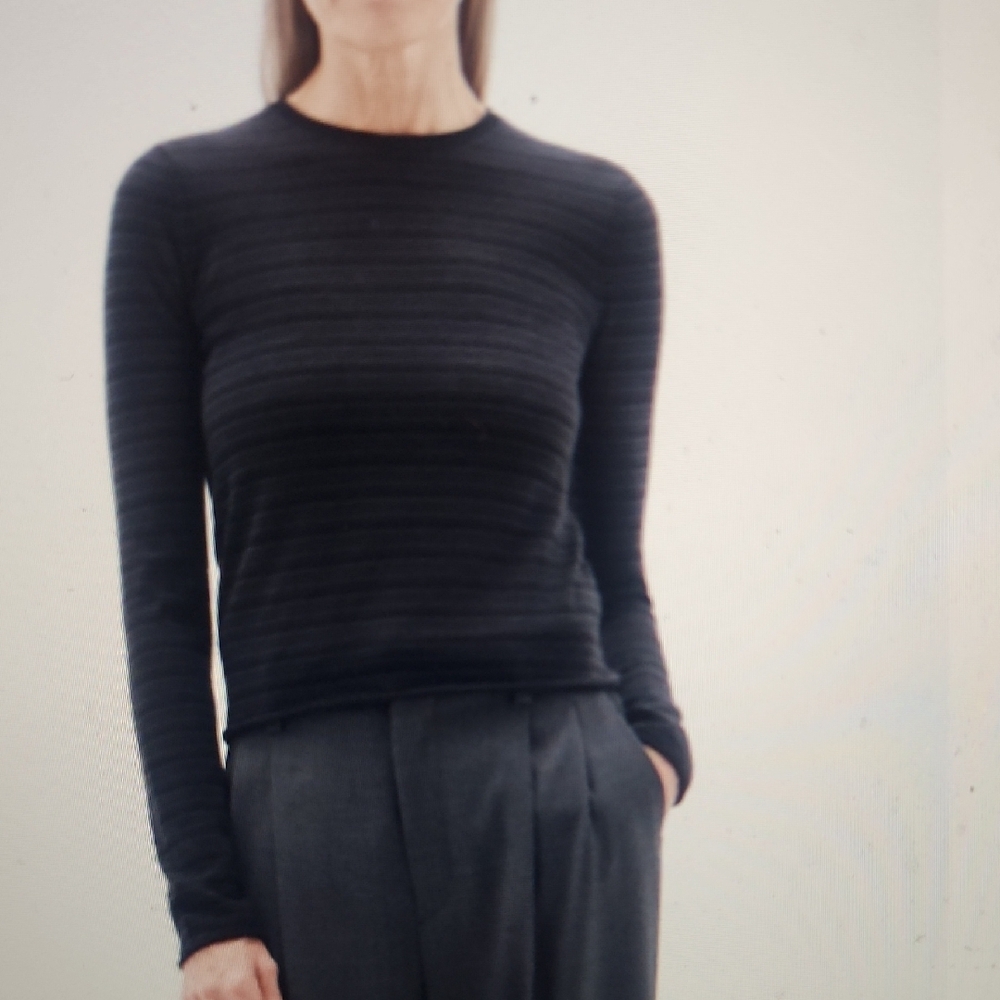 Filippa K Chic Black Striped Long Sleeve Women's Top